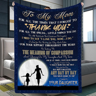 To My Mom Blanket Gift From Daughter, Gift Ideas for Mom On Mother's Day, Birthday, Christmas, Thanksgiving & Any Other Occasions - Thegiftio