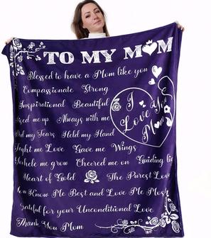 to My Mom Blanket for Mom - I Love You Mom Blanket Gift from Daughter Son for Mother Throw Blanket - Thegiftio UK