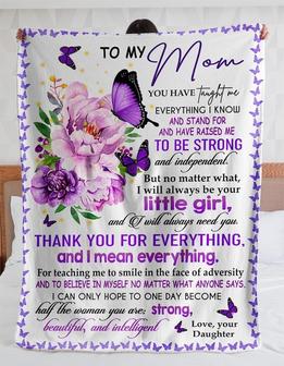 To My Mom Blanket, Mother's Day Blanket, Butterfly Blanket For Mom, Daughter To Mom Blanket - Thegiftio UK