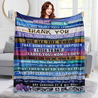 To My Mom Blanket Mother Blankets from Daughter Son Soft Fleece I Love You Mom Blanket for Bedding, Sofa, Travel - Thegiftio UK
