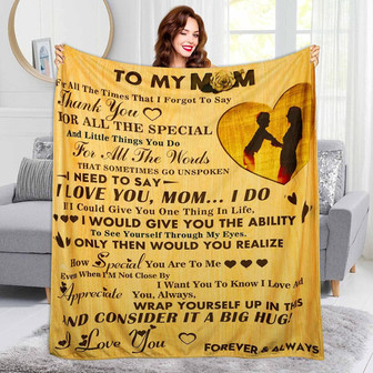 To My Mom Blanket Mother Blankets from Daughter Son Soft Fleece I Love You Mom Blanket for Bedding Sofa and Travel - Thegiftio UK