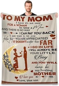 To My Mom Blanket Soft Fleece Blanket for Women, Mother's Day from Son - Thegiftio UK