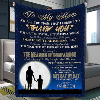 Mom Blanket Gifts from Son, Gift Ideas for Mom On Mother's Day, Birthday, Christmas, Thanksgiving & Any Other Occasions - Thegiftio