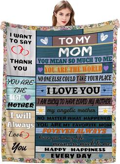 Mom Blanket, To My Mom Gift Throw Blanket from Daughter or Son, Soft Comfortable I Love You My Mother Flannel Blanket - Thegiftio UK