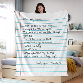 To My Mom from Daughter Throw Blanket Love Letter Air Mail Blankets - Thegiftio UK