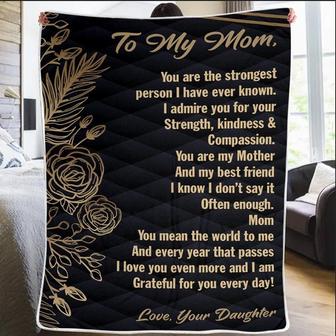 To My Mom message Fleece blanket Blanket To Mom Daughter To Mom Blanket - Thegiftio UK