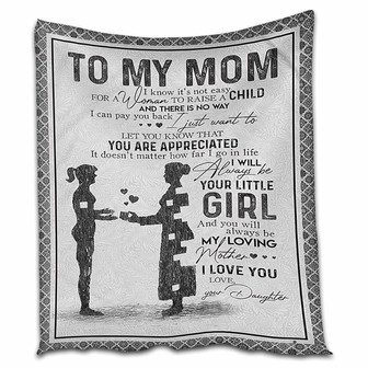 To My Mom To My Mother Girl Love You Mom Queen Blanket Mother Day Gifts for Daughter - Thegiftio UK