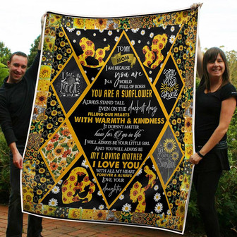 To My Mom Motherhood Sunflower You Are The World Gift From Daughter Fleece Blanket Gift For Christmas - Thegiftio UK