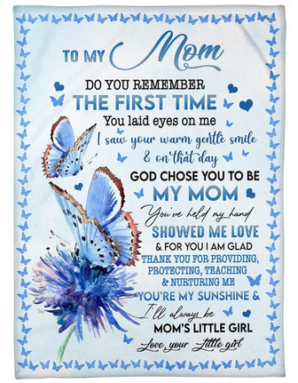 To My Mom Do You Remember The First Time Fleece Blanket Home Decor Bedding Couch Sofa Soft and Comfy Cozy - Thegiftio UK