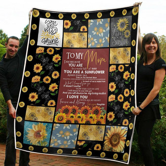 To My Mom You Are A Sunflower My Sunshine Gift From Children Fleece Blanket Gift For Christmas, Home Decor - Thegiftio UK