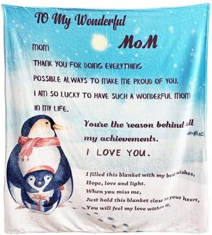 to My Mom Throw Blanket from Son Daughter - Penguin Blanket - Thegiftio UK