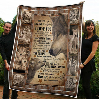 To My Mom Wolves For All The Times You Are The World Gift From Daughter Fleece Blanket Gift For Christmas - Thegiftio UK