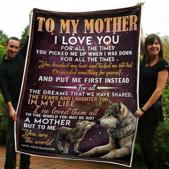 To My Mom Wolves To Me You Are The World Gift From Daughter Fleece Blanket Gift For Christmas, Home Decor - Thegiftio UK