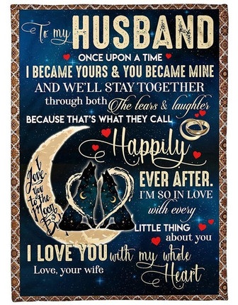 Moon To My Husband I'm So In Love With You,Soft Blanket, Fleece Blanket,Gift For Husband Home Decor Bedding Couch - Thegiftio UK