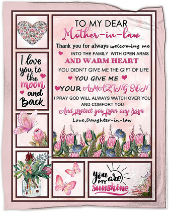 Mother in Law Blanket Gifts from Daughter in Law, Birthday Christmas Blanket Gift for Mother in Law, Woman’s Day - Thegiftio UK