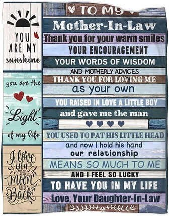 Mother in Law Gifts from Daughter in Law Blanket Throws Gift for Birthday Bed Sofa - Thegiftio UK