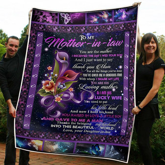 To My Mother In Law Thank You For All The Things You've Done Gift From Daughter In Law Fleece Blanket - Thegiftio UK