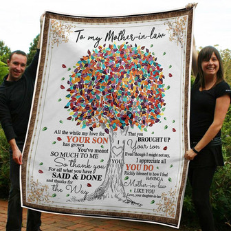 To My Mother In Law Tree Of Life You've Meant So Much To Me Gift From Daughter In Law Fleece Blanket - Thegiftio UK