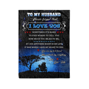 Motorcycle To My Husband, If I Did Anything Right In my Life,Fleece Blanket,Gift For Husband Home Decor Bedding Couch - Thegiftio UK