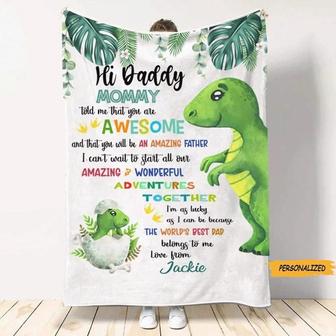 New Dad Custom Blanket Mommy Told Me You’re Awesome Happy First Father’s Day Personalized Gift, Blanket For Dad, Best Dad Ever, Dad Gift - Thegiftio UK