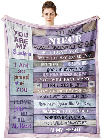 Niece Blanket from Auntie - Blanket for Niece from Uncle Blanket Birthday Graduation Gifts for Niece from Aunt Uncle Gift Ideas - Thegiftio UK