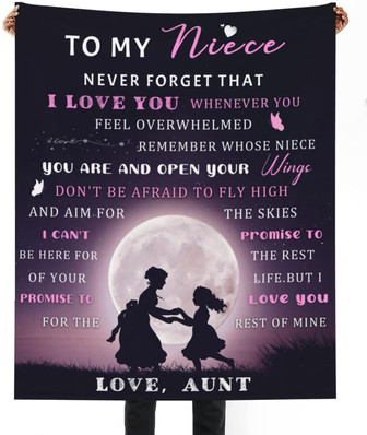 To My Niece Blanket Throw Fleece Blankets for Couch Sofa Bed Warm Flannel Throws Gifts - Thegiftio
