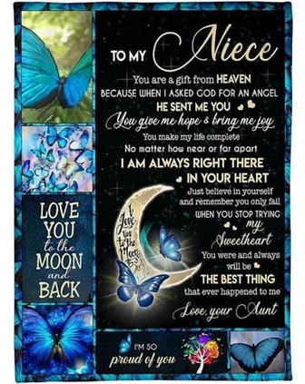 Niece Blanket - To My Niece You Are a Gift From Heaven You Give Me Hope Bring Me Joy Blanket - Thegiftio UK
