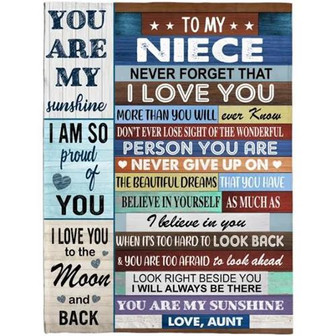 To My Niece Never Forget That I Love You Never Give Up Believe In Yourself Gift From Aunt Cozy Blanket - Thegiftio UK