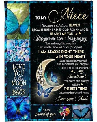 To My Niece You Are A Gift From Heaven You Give Me Hope Bring Me Joy You Make My Life Complete Blanket - Thegiftio UK