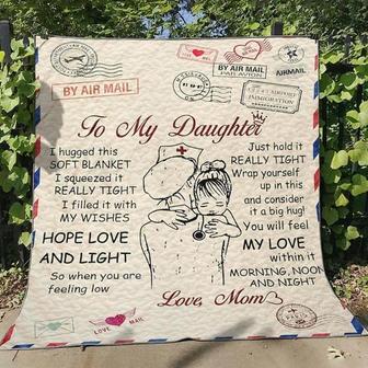Nurse Blanket To My Daughter I Hugged This Soft Blanket Gift for Daughter From Mom Birthday Gift Home Decor - Thegiftio UK
