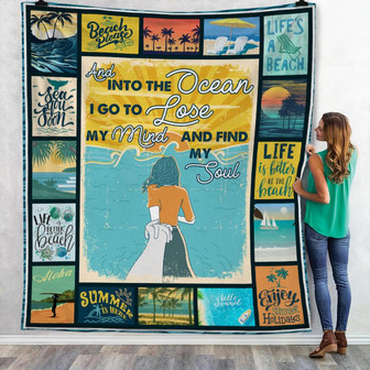 Into The Ocean I Go Fleece Blanket Throw Blanket Christmas Throw Blanket - Thegiftio UK