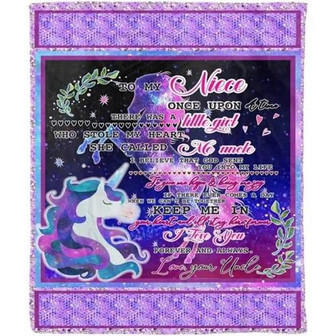 Personalized Gifts - Unicorn To My Niece Letter Quotes From Uncle Throw Cozy Blanket Gift For Christmas - Thegiftio