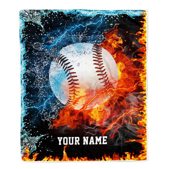 Personalized Baseball Blanket Sport Lover Kids Men Women Birthday Christmas Customized Fleece Blanket - Thegiftio UK