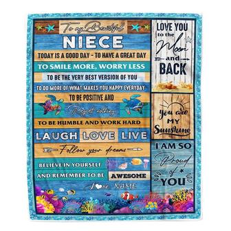 Personalized To My Beautiful Niece Blanket from Aunt Uncle Sea Ocean Today Is A Good Day To Have A Great Day Birthday Christmas Customized Fleece Blanket - Thegiftio UK