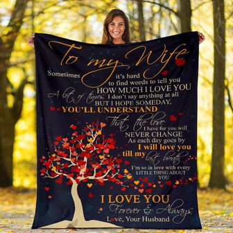 Personalized To My Beautiful Wife Tree Heart Blanket From Husband To My Wife How Much I Love You Blanket - Thegiftio UK