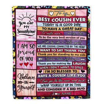 Personalized To My Best Cousin Ever Blanket for Women Wood Today Is A Good Day Cousin Birthday Graduation Christmas Customized Bed Fleece Throw Blanket - Thegiftio UK