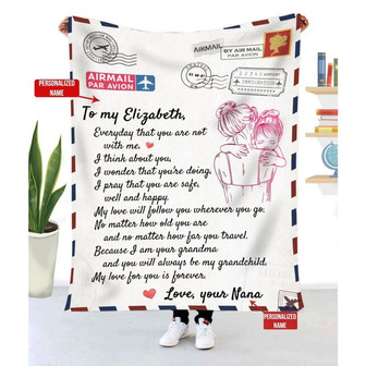 Personalized Blanket To Granddaughter From Grandma Everyday I Think About You - Thegiftio UK