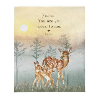 Personalized Blanket for Grandma, Grandma Gift, Deer Blanket - Thegiftio UK