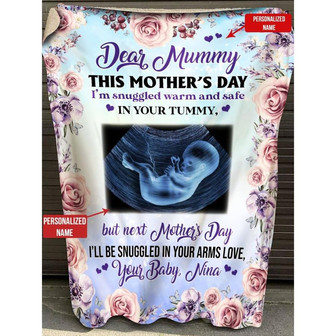 Personalized Blanket Husband To Wife - This Mother's Day I Snuggled Warm And Safe In Your Tummy - Thegiftio UK