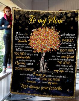 Personalized Blanket To My Mom Blanket Fleece Tree Blanket I'll Be Standing Strong And Proud Blanket For Mom From Daughter Wife On Mother's Day Birthday Anniversary Picnic Blanket Sofa Blanket - Thegiftio UK