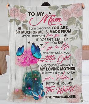 Personalized Blanket For Mom, To My Mom Blanket, Fleece Blanket Custom Name, Gift For Mom, Blanket Butterfly For Mom, Gift From Daughter - Thegiftio UK