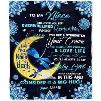Personalized Blanket to My Niece Blanket from Aunt Auntie Dragonfly Whenever You Feel Overwhelmed Remember Whose Niece - Thegiftio UK