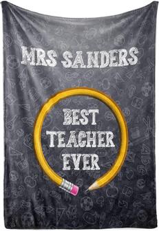 Personalized Blanket for Teacher with Name Best Teacher Ever Gift - Thegiftio UK