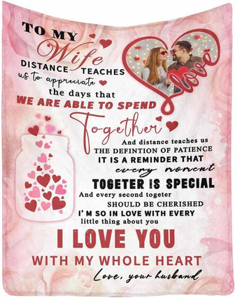 Personalized Blanket To My Wife for Valentine's Day, I'm So In Love With Every Little Thing About You Throw Blanket - Thegiftio UK
