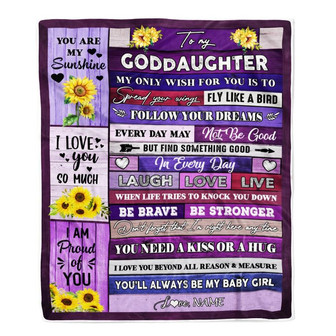 Personalized To My Bonus Daughter Blanket From Stepmother Wood Laugh Love Live Sunflower Stepdaughter Birthday Christmas Customized Bed Fleece Throw Blanket - Thegiftio UK