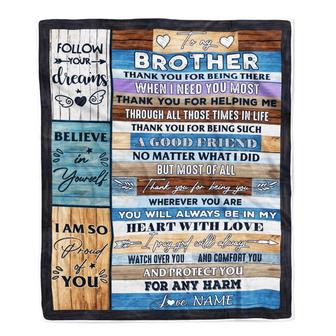 Personalized To My Brother Blanket from Sister You Will Always Be In My Heart Brother Birthday Thanksgiving Christmas Customized Fleece Throw Blanket - Thegiftio UK