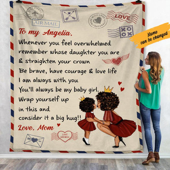 Personalized BWA Mom Letter A Big Hug Fleece Blanket Throw Blanket Christmas Throw Blanket - Thegiftio UK