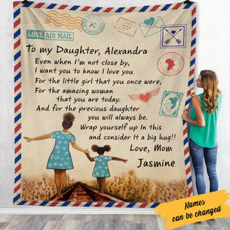 Personalized BWA Mom Letter Fleece Blanket Throw Blanket Christmas Throw Blanket - Thegiftio UK