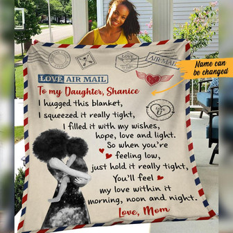 Personalized BWA Mom Letter Fleece Blanket Throw Blanket Christmas Throw Blanket - Thegiftio UK