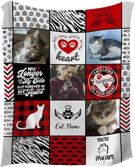 Personalized Cat Memorial Gifts - Pet Loss Gifts - Custom Sympathy Blankets with Loss of Cat Picture and Name - Grieving Gift for Cat Mom - Thegiftio UK